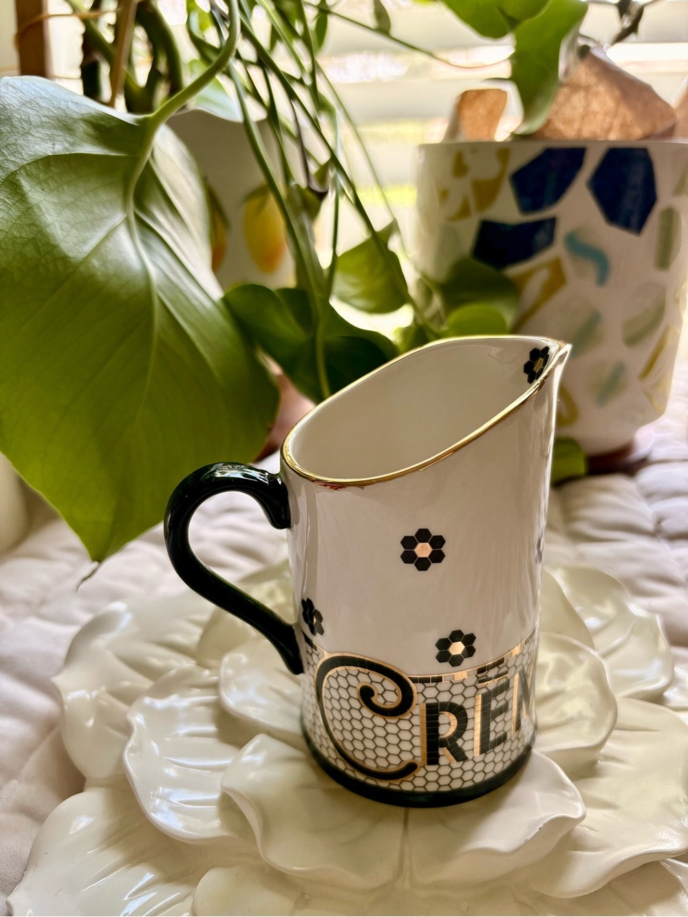 NWT Anthropologie Bistro Tile Creamer ☕️ - Picture 3 of 7
